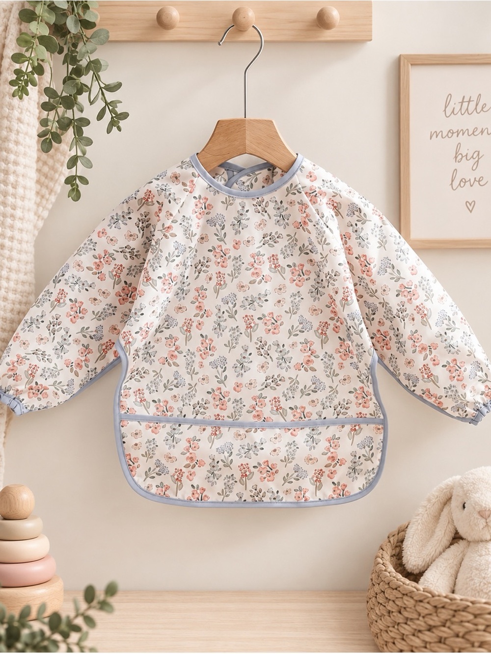 Multiple style Long-Sleeve Baby Bib Smock